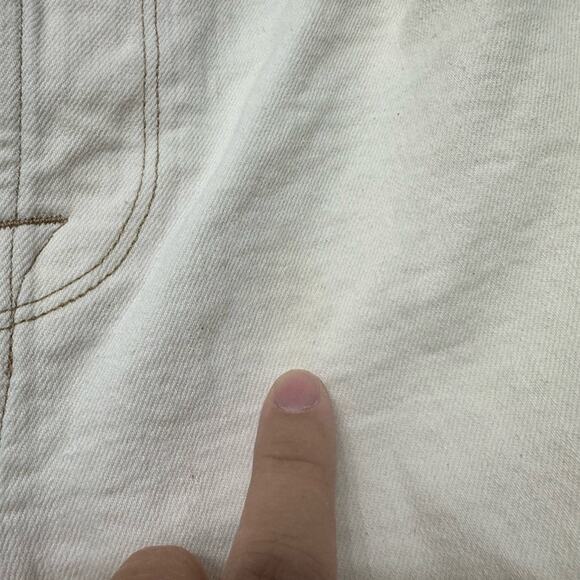 FRAME Le Crop Mini Boot Cream Denim Jeans Frayed Distressed Hem Womens 26 - Picture 8 of 10